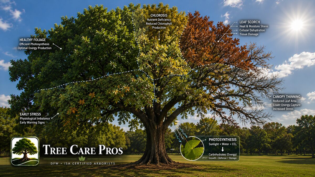 Canopy and foliage disorders affecting trees in Dallas–Fort Worth, Texas