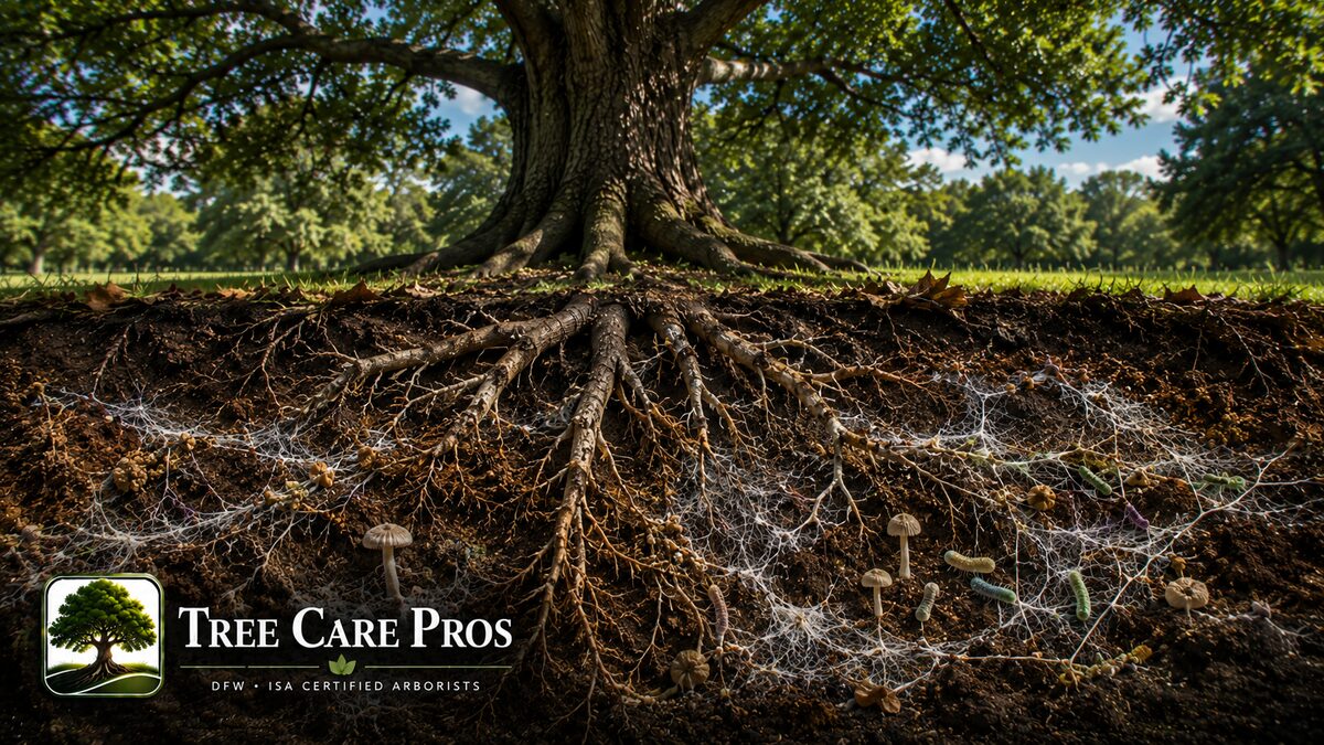 Soil biology disorders affecting tree root health in Dallas–Fort Worth, Texas