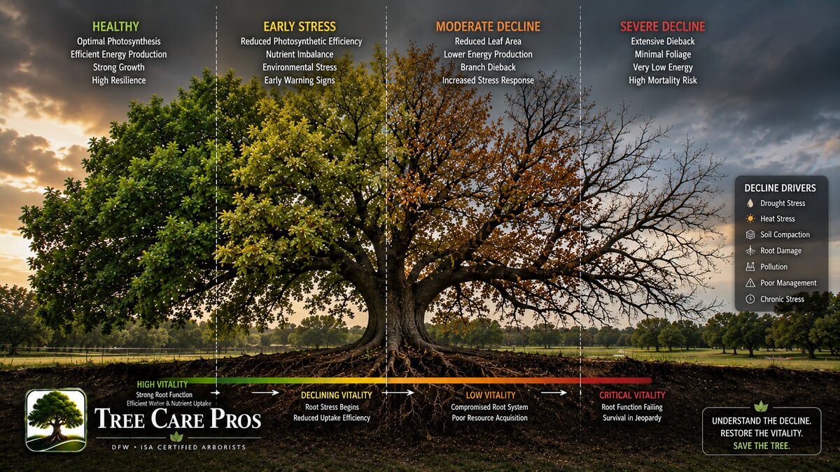 Tree decline syndromes affecting mature trees in Dallas–Fort Worth, Texas